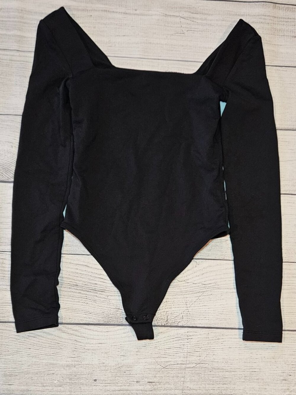 Babaton Contour Black Long Sleeve Square Neck Stretch Smooth‎ Sculpt Bodysuit XS - Picture 2 of 9